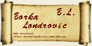 Borka Londrović vizit kartica